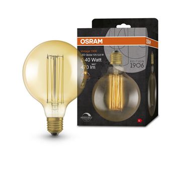 Osram Vintage 1906 Globe 125 Ultra Tynd Gold DIM 5,8W=40W E27